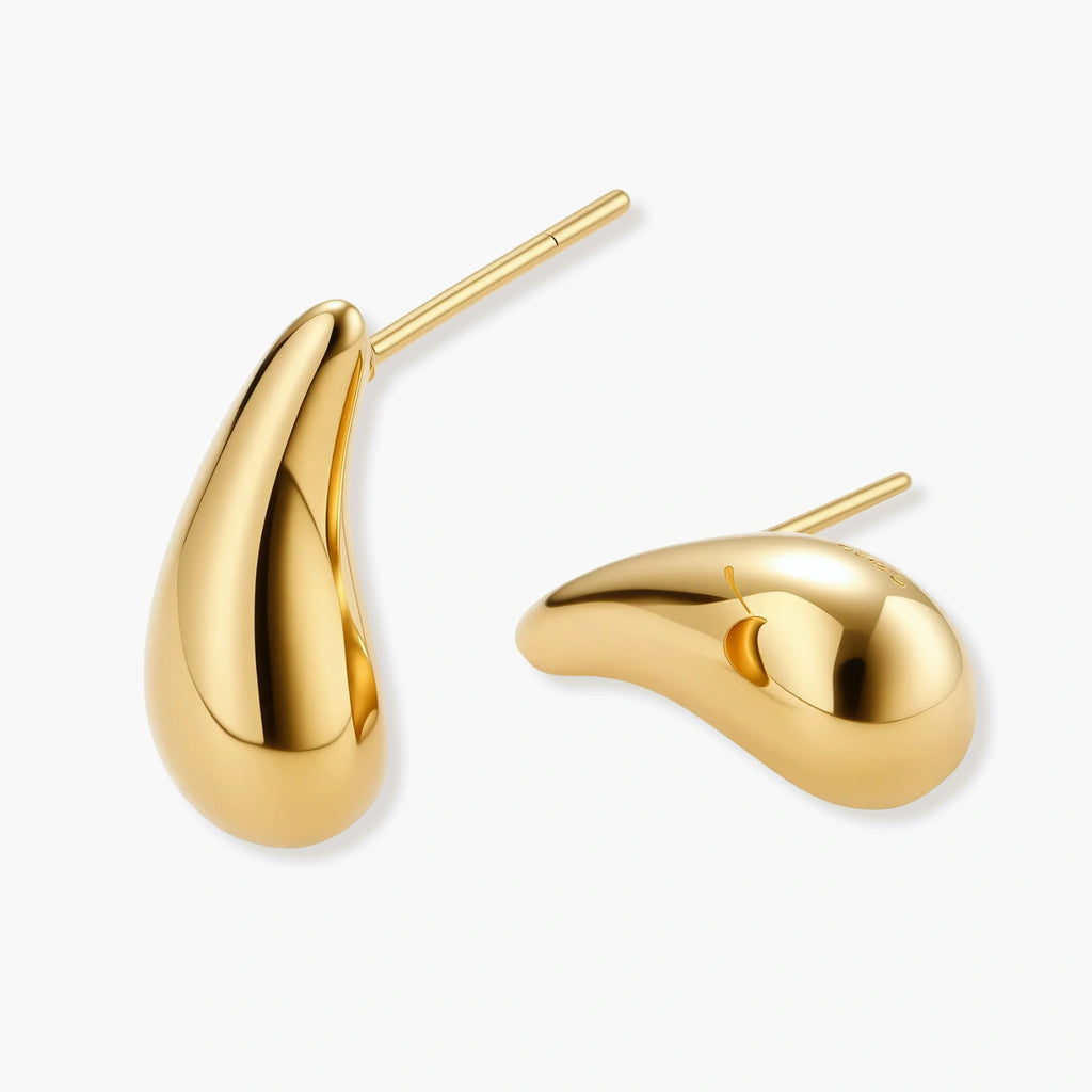 Golden Teardrop Studs