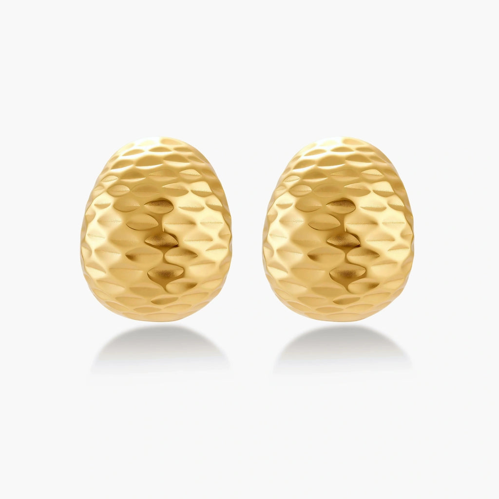 Hammered Gold Huggies