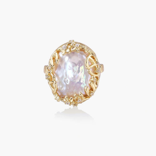 Baroque Pearl Crown Ring