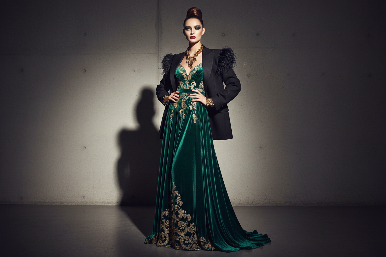 A high-glam editorial photo